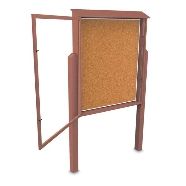Sliding Door Indoor Enclosed Corkboard, 4
